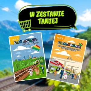 Zestaw dwóch kolorowanek: pociągi Pana Impulsa + poznajemy zawody kolejowe